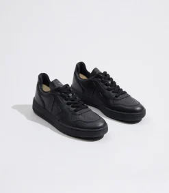 VEJA V-10 LEATHER BLACK BLACK