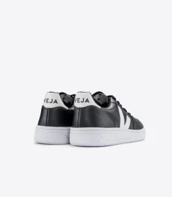 VEJA V-10 LEATHER BLACK WHITE WHITE SOLE