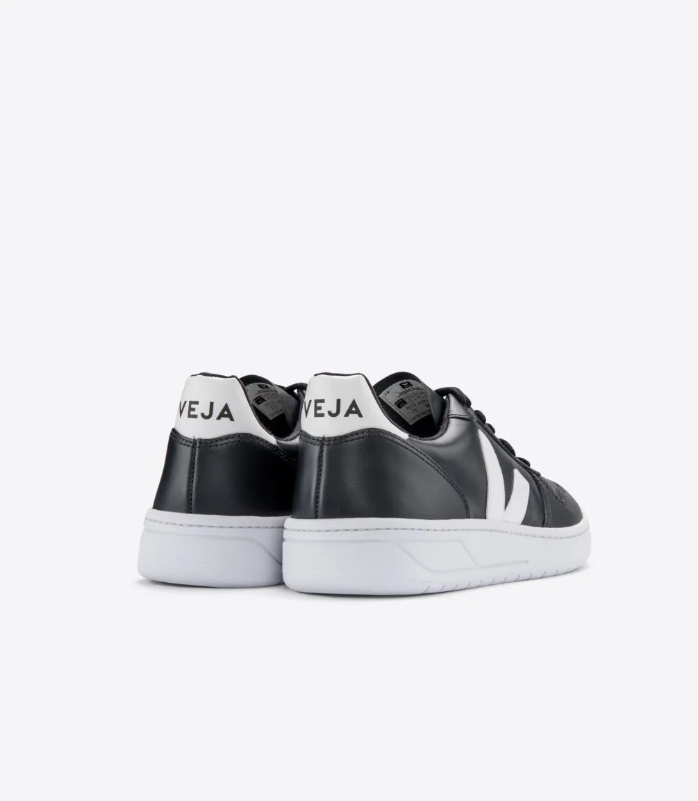 VEJA V-10 LEATHER BLACK WHITE WHITE SOLE