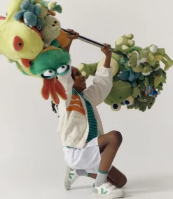 Kinder VEJA V-12 LEATHER EXTRA WHITE MULTICO CLAY