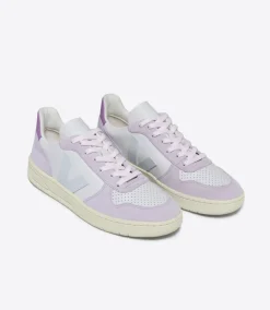 Damen VEJA V-10 LEATHER GRAVEL MENTHOL PARME