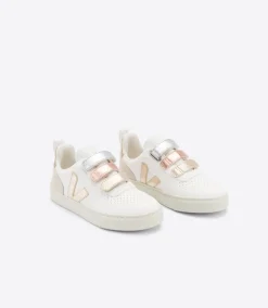 Kinder VEJA V-10 LEATHER MULTICO WHITE SHINY