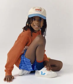 Kinder VEJA V-12 LEATHER WHITE AQUA PAROS