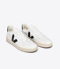 Damen VEJA V-10 LEATHER WHITE BLACK