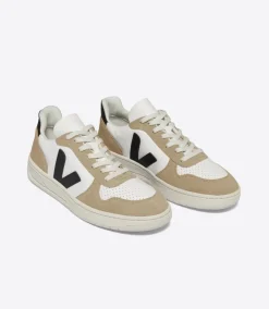 Damen VEJA V-10 LEATHER WHITE BLACK SAHARA