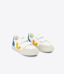 Kinder VEJA V-12 LEATHER WHITE MULTICO INDIGO