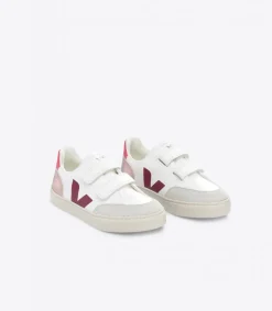 Kinder VEJA V-12 LEATHER WHITE MULTICO NACRE
