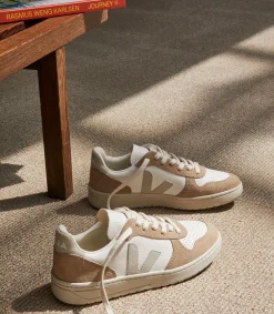 Damen VEJA V-10 LEATHER WHITE NATURAL SAHARA