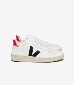 VEJA V-10 LEATHER WHITE NAUTICO PEKIN