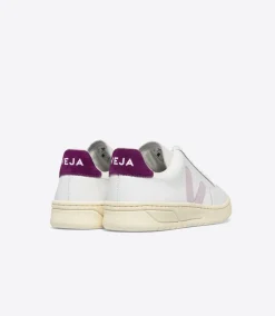 Damen VEJA V-12 LEATHER WHITE PARME MAGENTA
