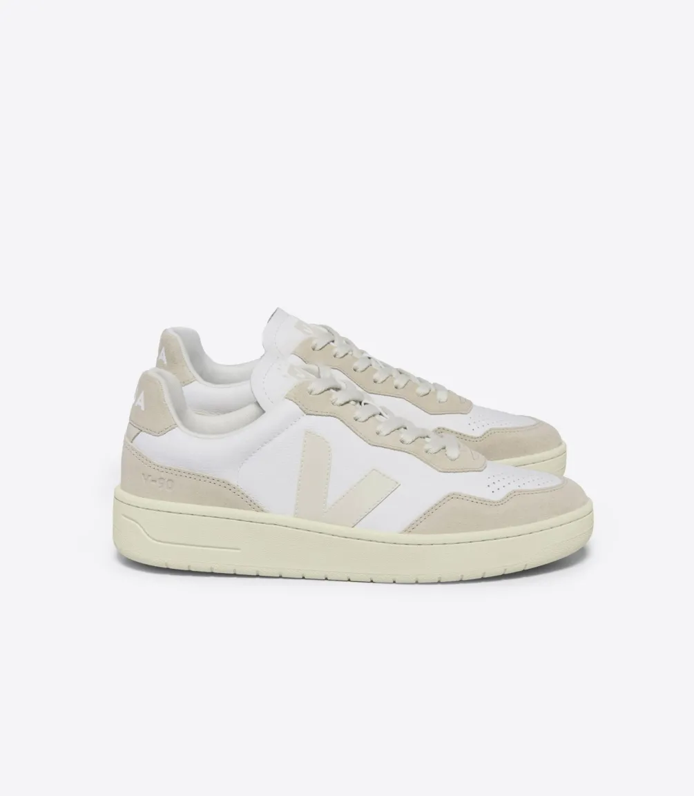 Damen VEJA V-90 LEATHER WHITE PIERRE ALMOND