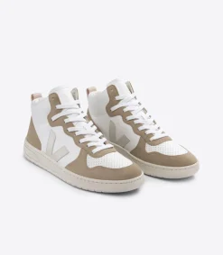 Damen VEJA V-15 LEATHER WHITE PIERRE SAHARA