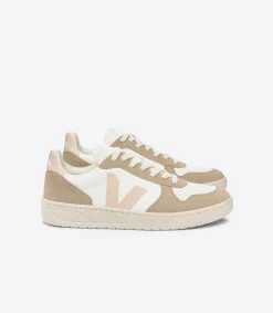VEJA V-10 LEATHER WHITE SABLE SAHARA