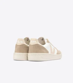 VEJA V-10 LEATHER WHITE SABLE SAHARA