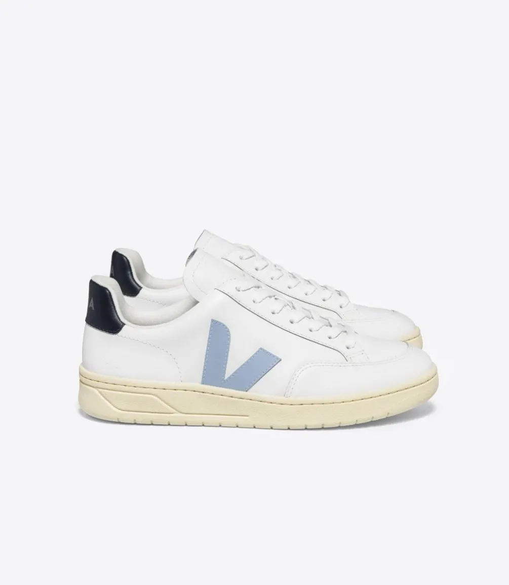 VEJA V-12 LEATHER WHITE STEEL NAUTICO