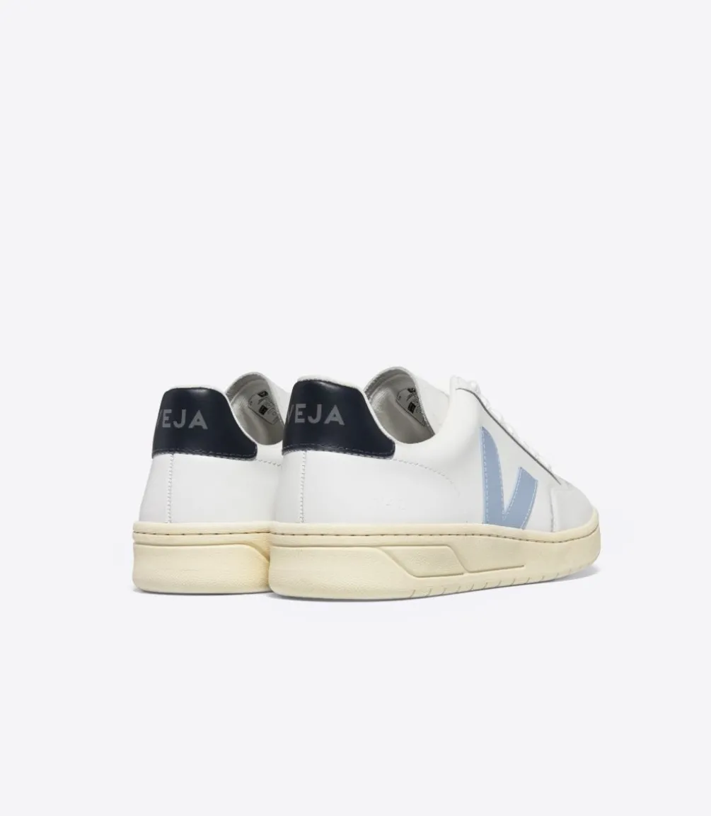 VEJA V-12 LEATHER WHITE STEEL NAUTICO