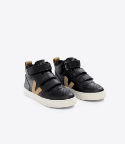 Kinder VEJA V-10 MID LEATHER BLACK DUNE