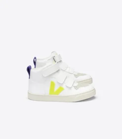 Kinder VEJA V-10 MID CWL WHITE JAUNE FLUO PURPLE