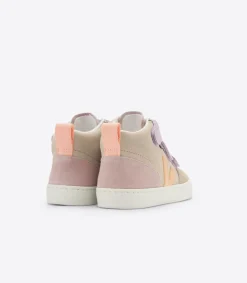 Kinder VEJA V-10 MID SUEDE MULTICO ALMOND PEACH