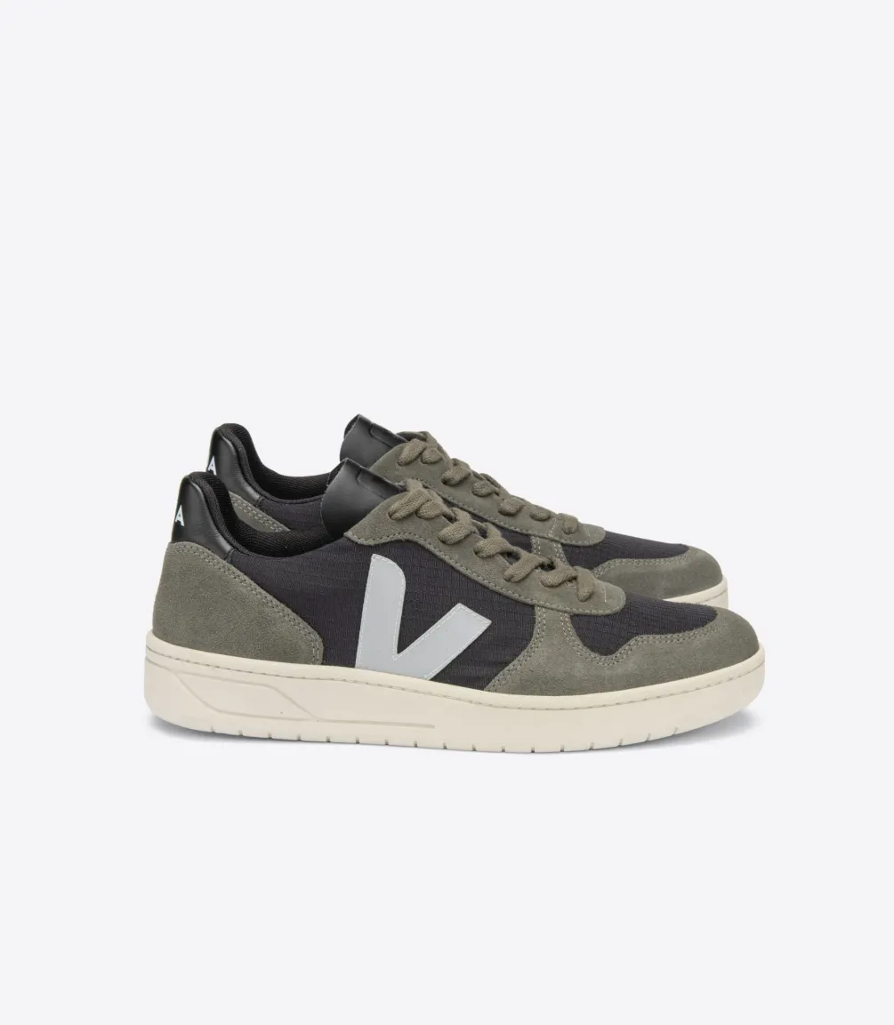 VEJA V-10 RIPSTOP BLACK OXFORD GREY MUD