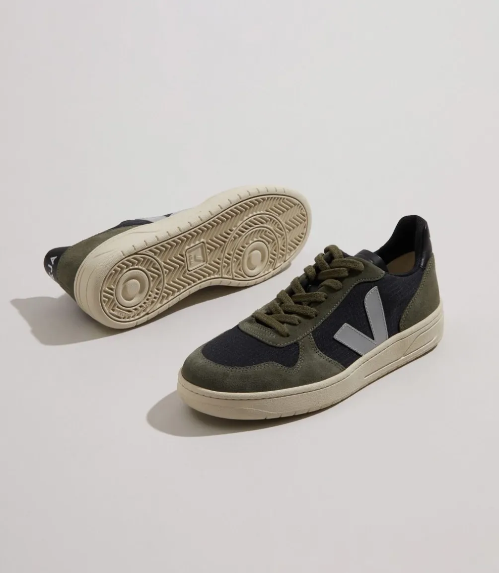 VEJA V-10 RIPSTOP BLACK OXFORD GREY MUD