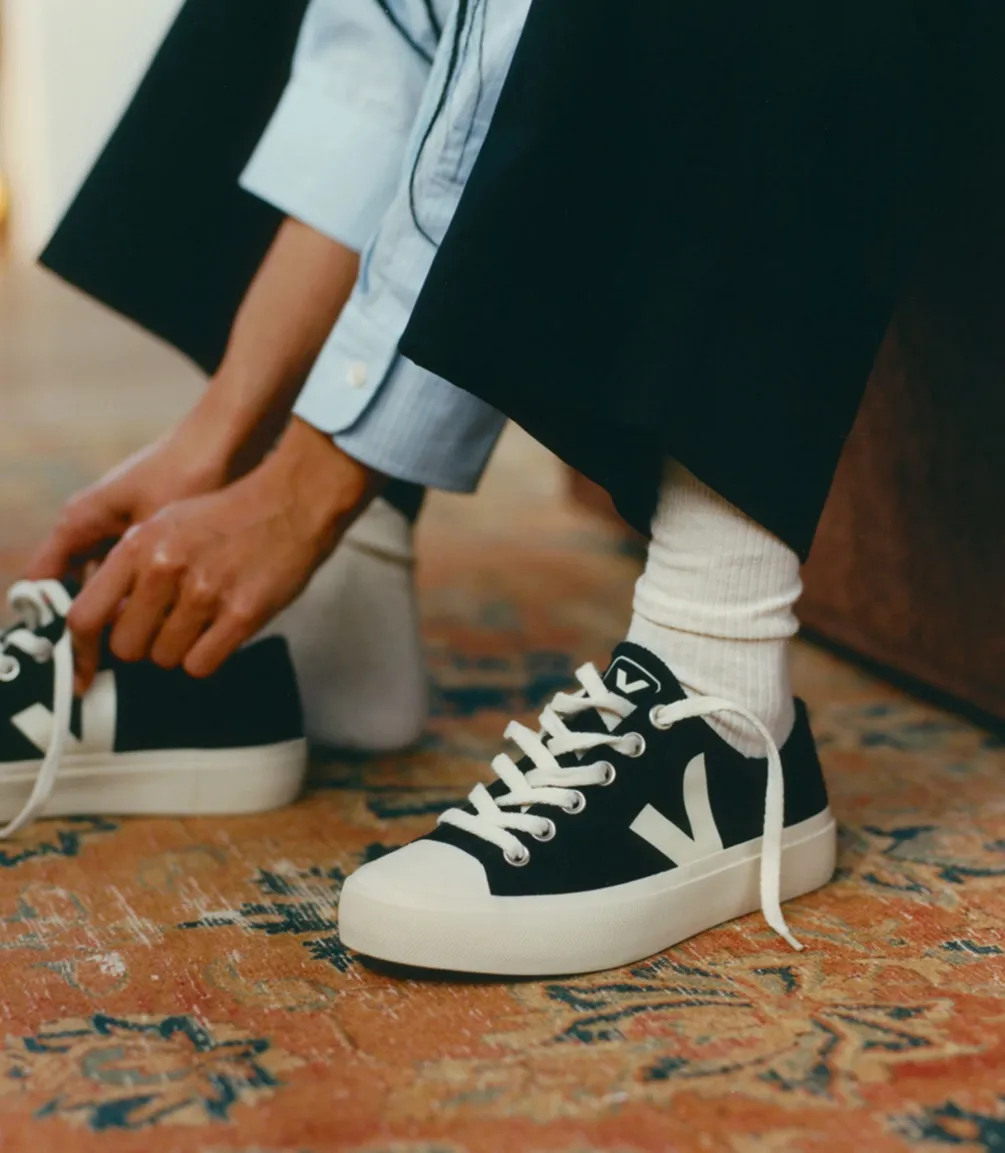 Damen VEJA WATA II LOW CANVAS BLACK PIERRE